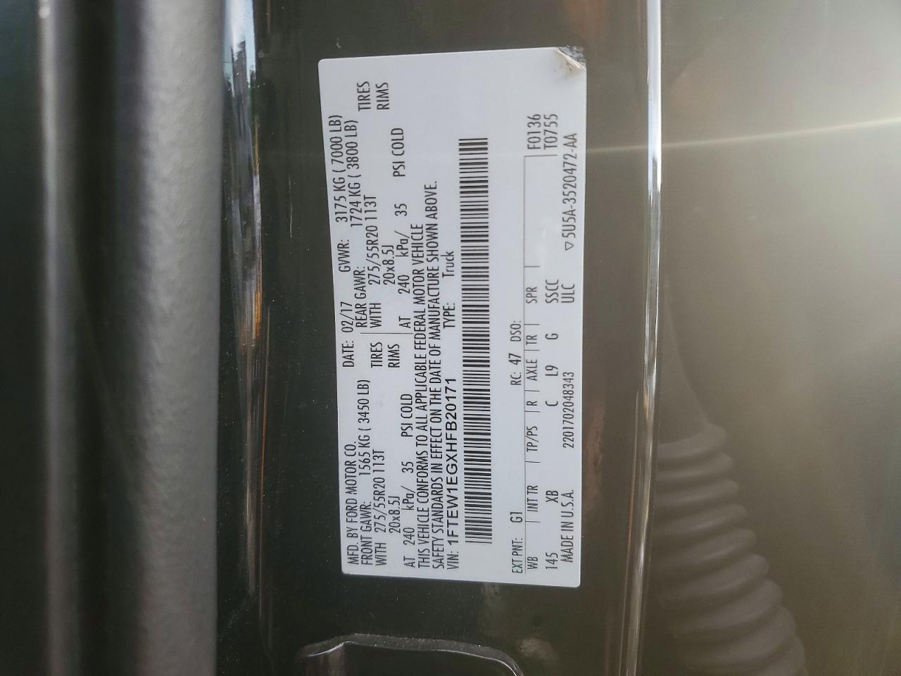 2017 FORD F-150 Lightning