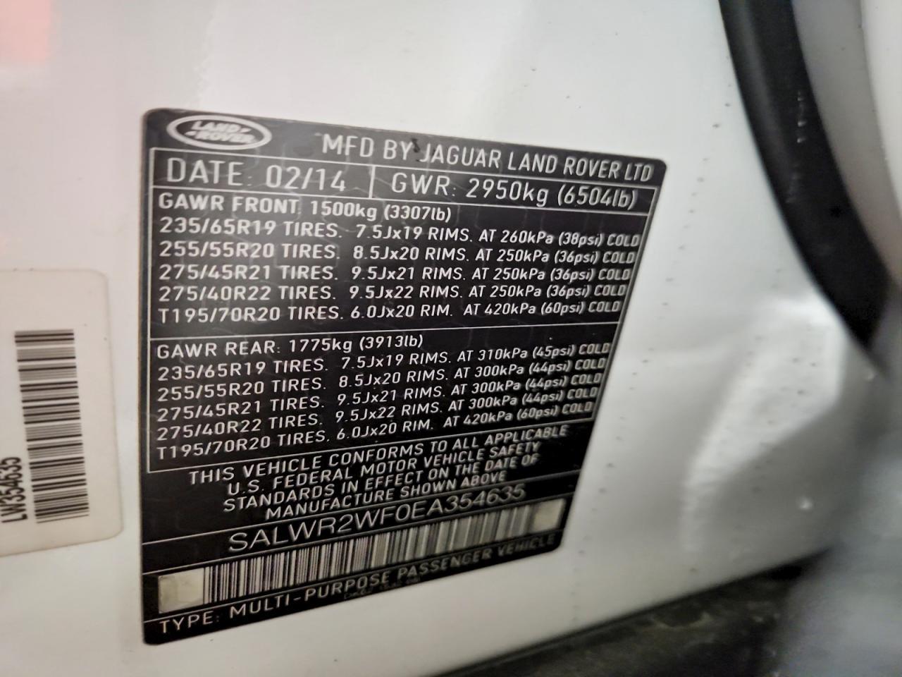 2014 LAND ROVER RANGE ROVER
