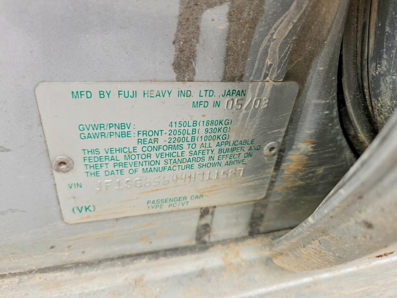 2004 SUBARU FORESTER