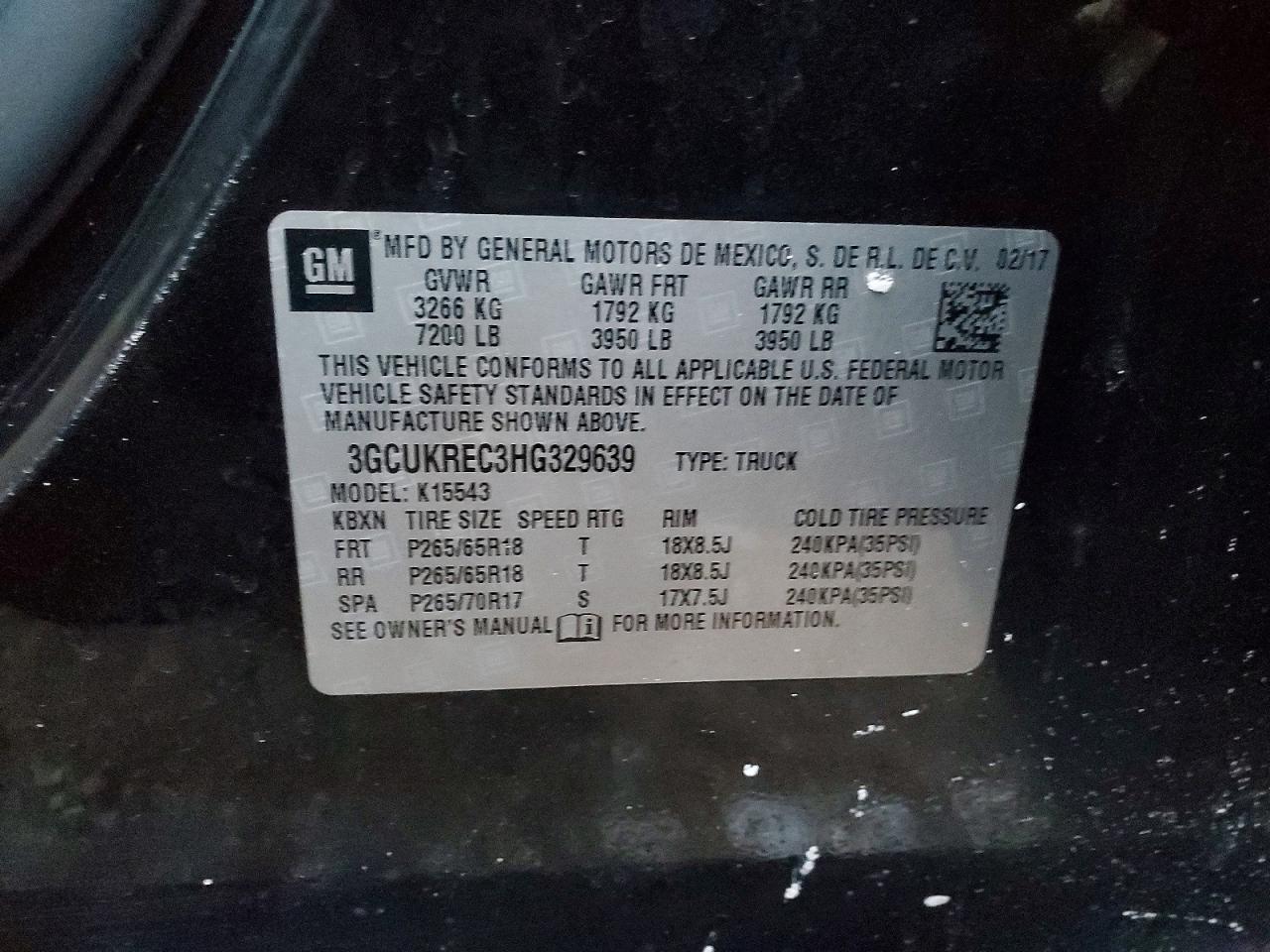 2017 CHEVROLET SILVERADO 1500