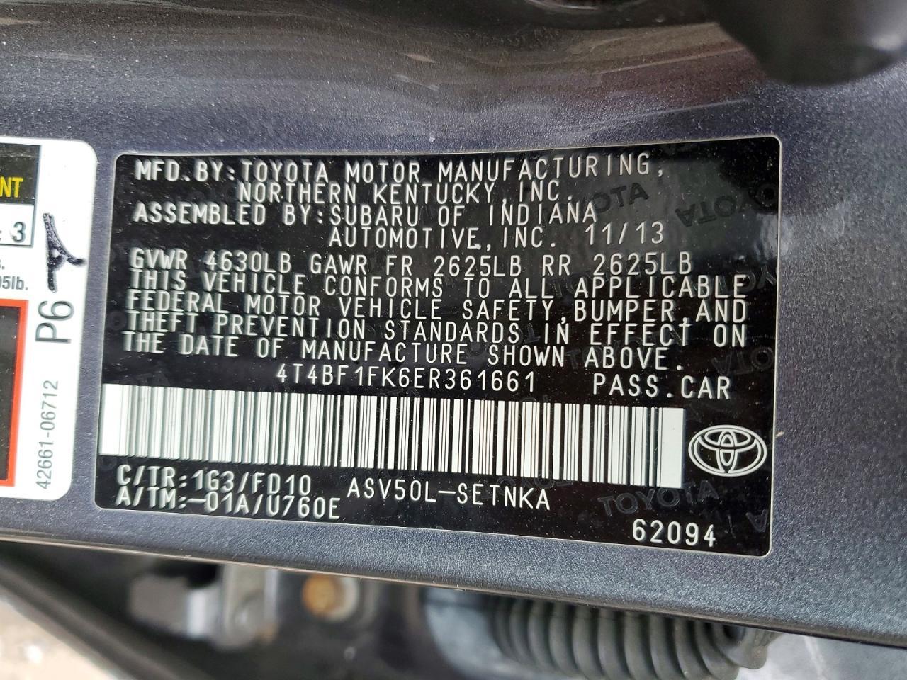 2014 TOYOTA CAMRY
