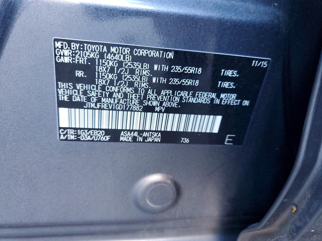 2016 TOYOTA RAV4