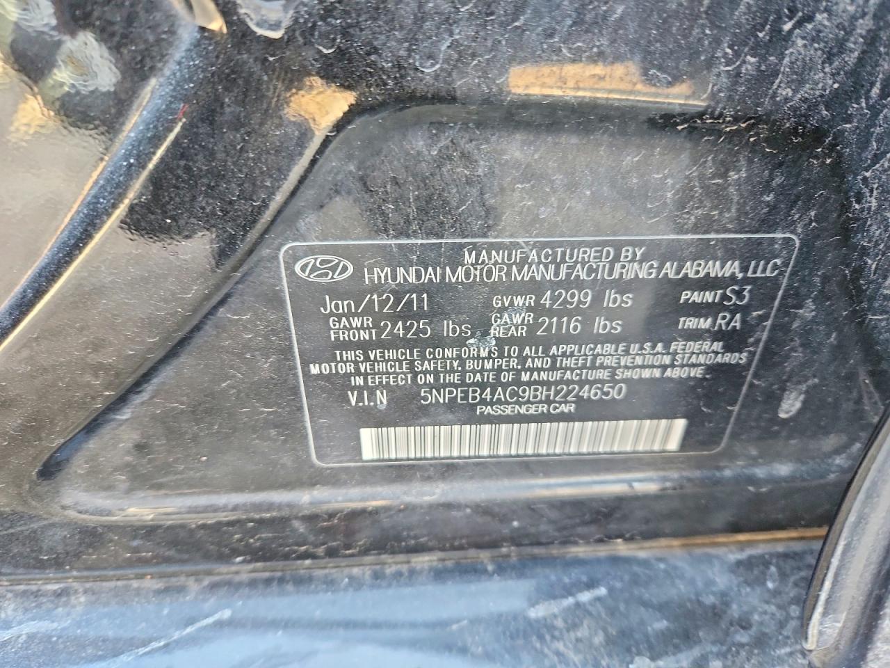 2011 HYUNDAI SONATA