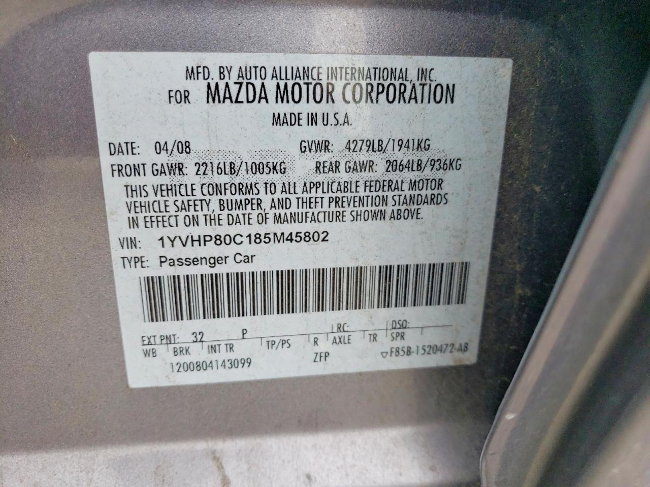 2008 MAZDA 6