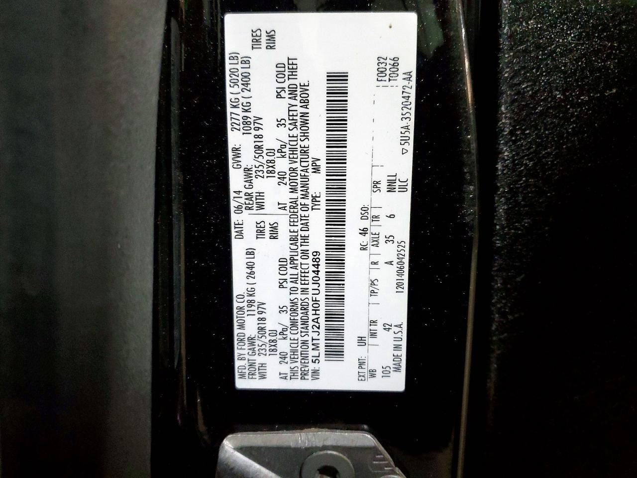2015 LINCOLN MKC