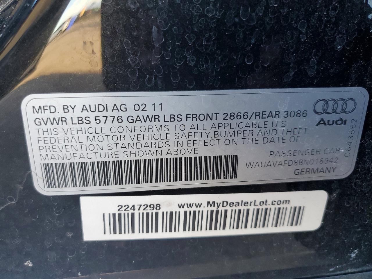 2011 AUDI A8 QUATTRO