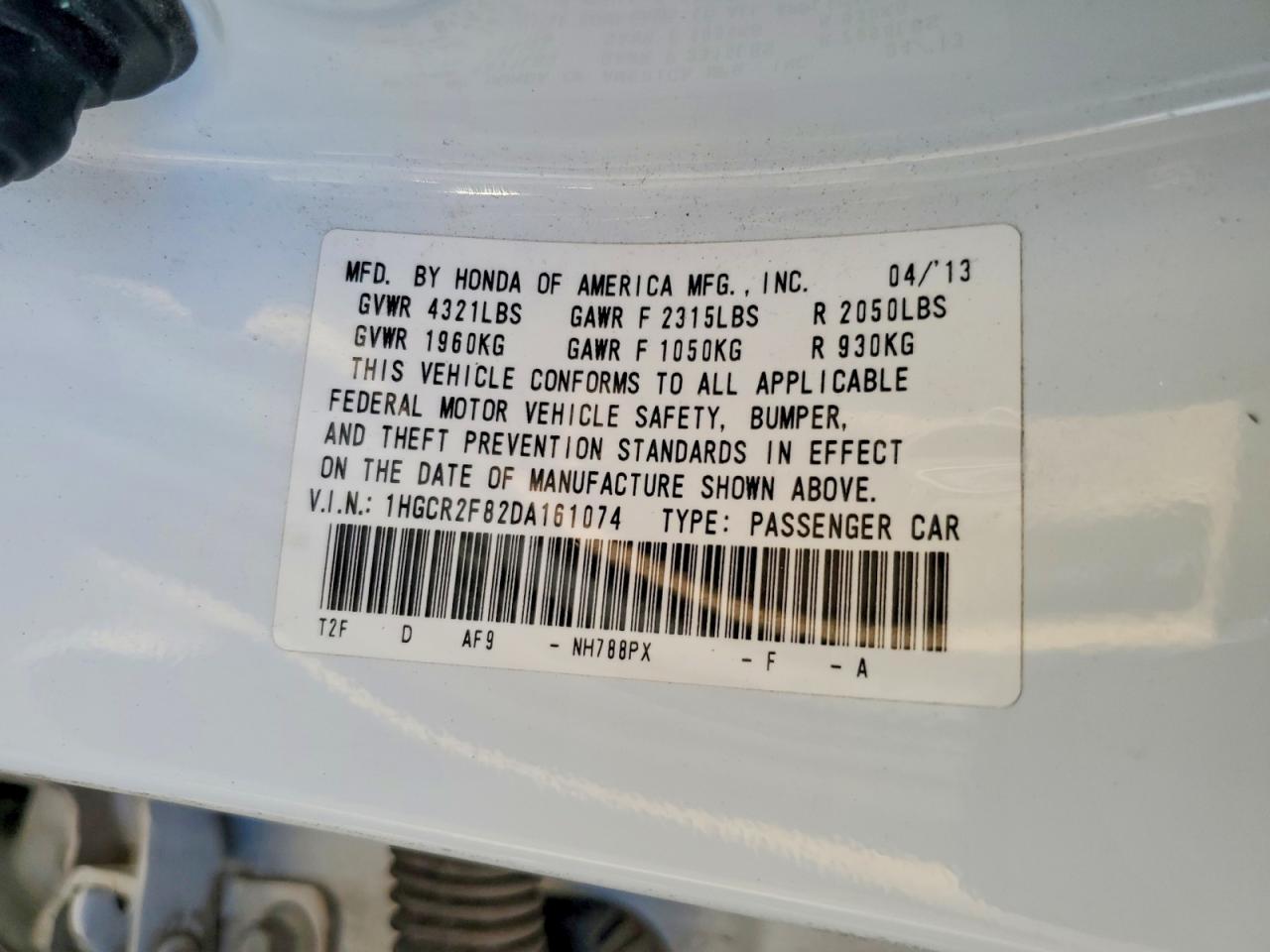 2013 HONDA ACCORD