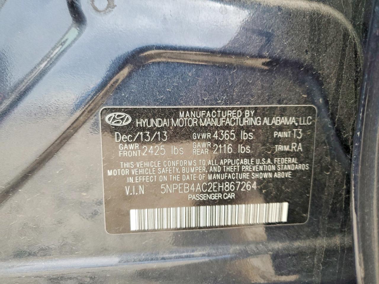 2014 HYUNDAI SONATA