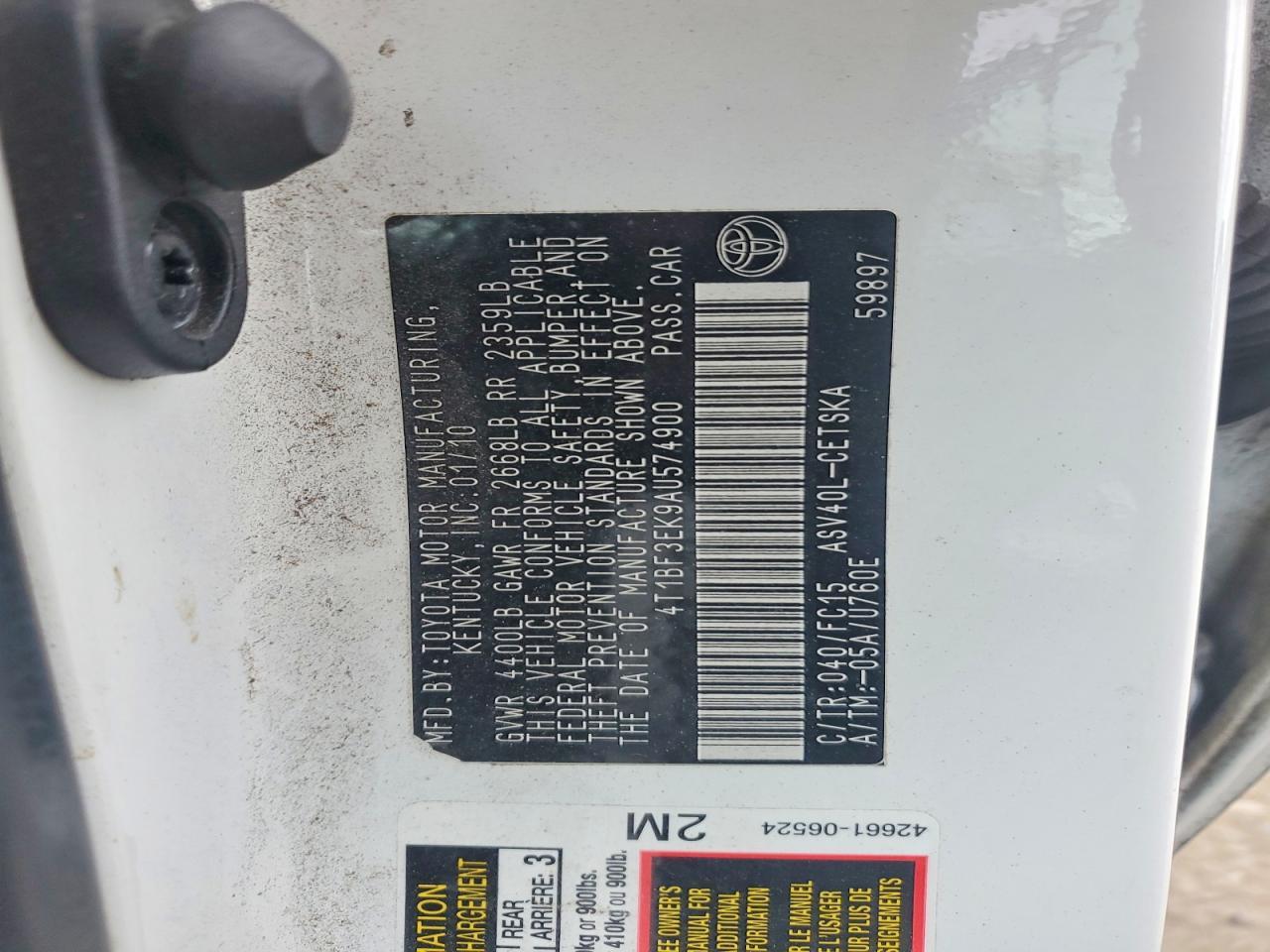 2010 TOYOTA CAMRY