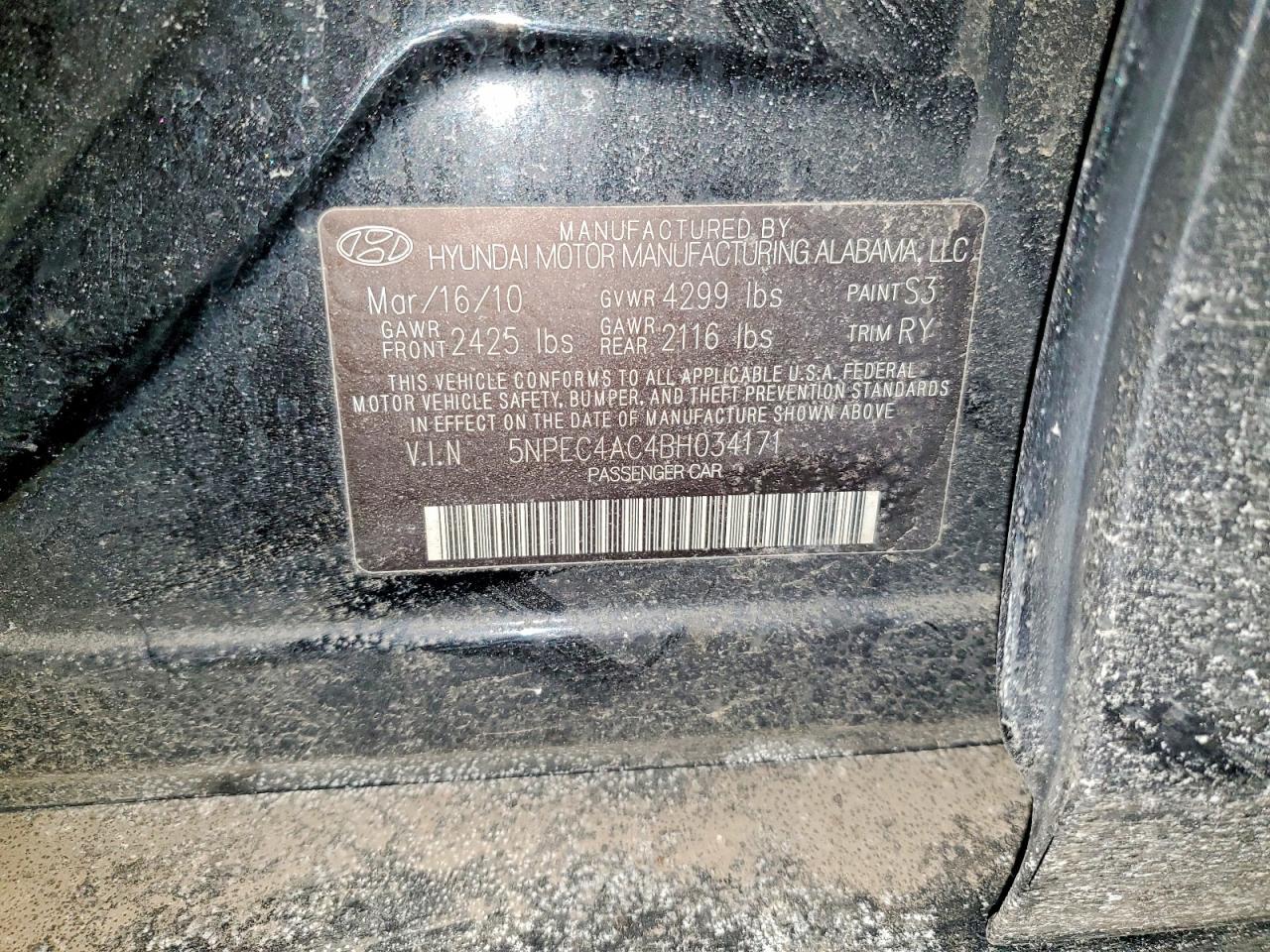 2011 HYUNDAI SONATA