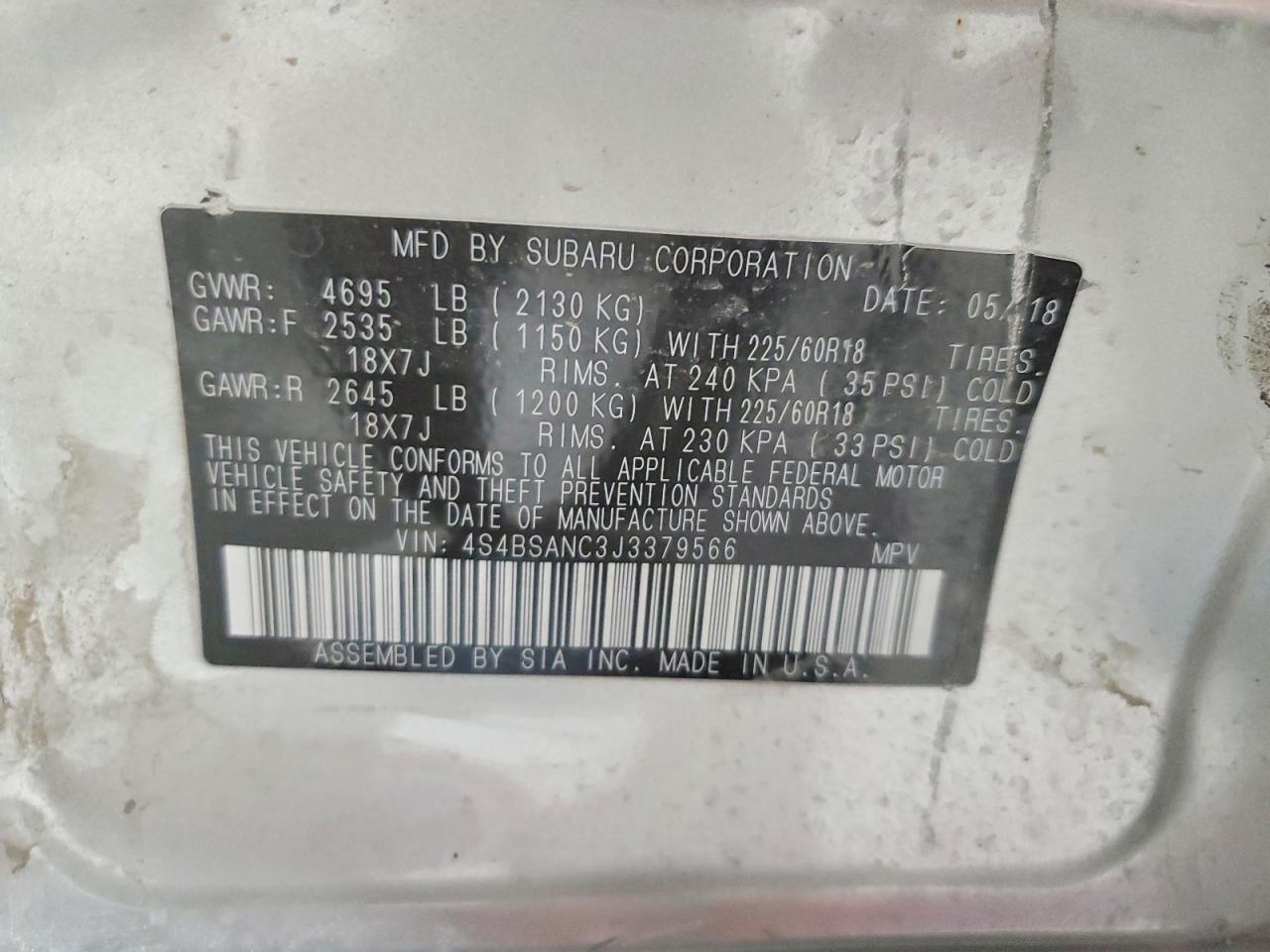 2018 SUBARU Outback