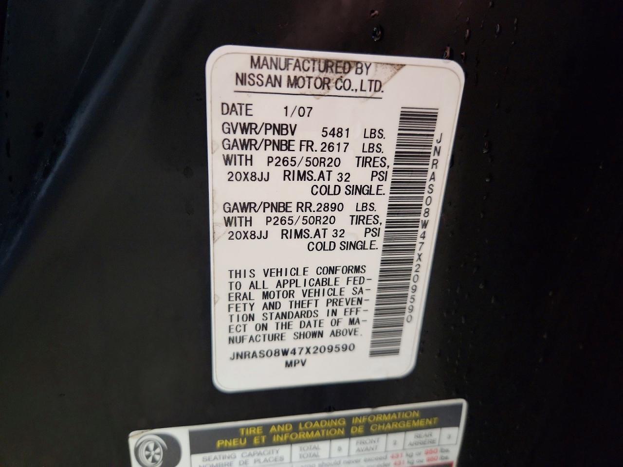 2007 INFINITI FX35