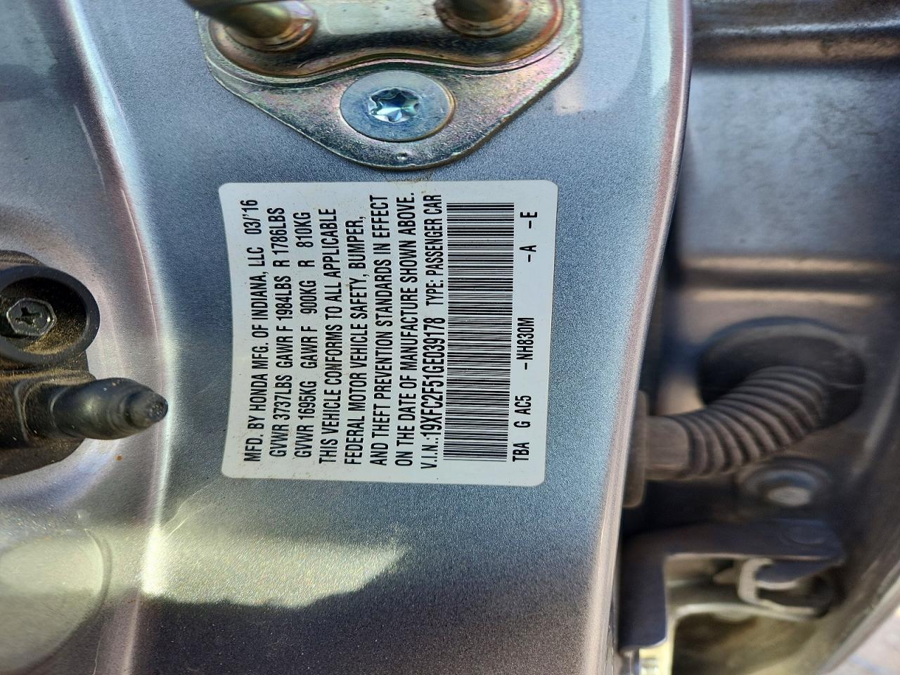 2016 HONDA CIVIC