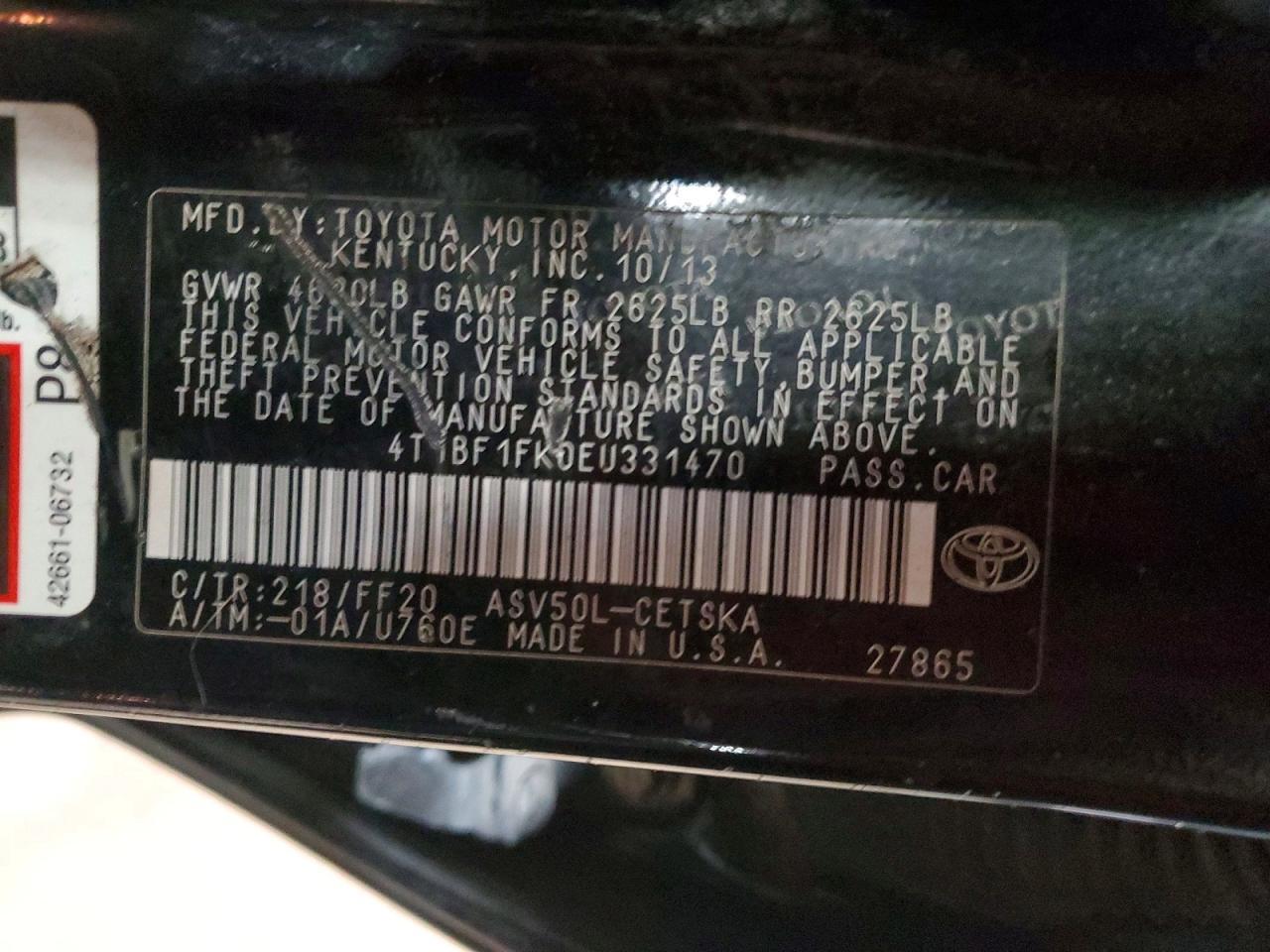 2014 TOYOTA CAMRY
