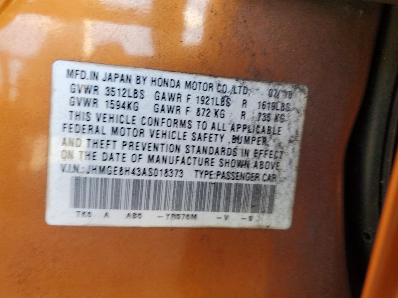 2010 HONDA FIT