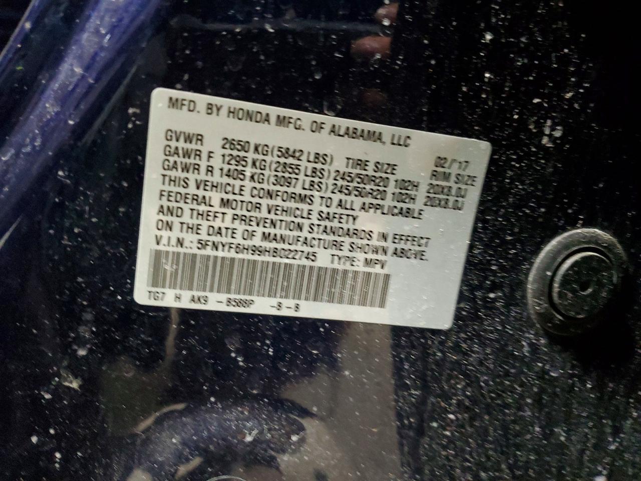 2017 HONDA PILOT
