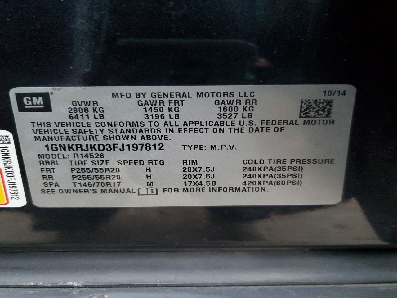 2015 CHEVROLET TRAVERSE
