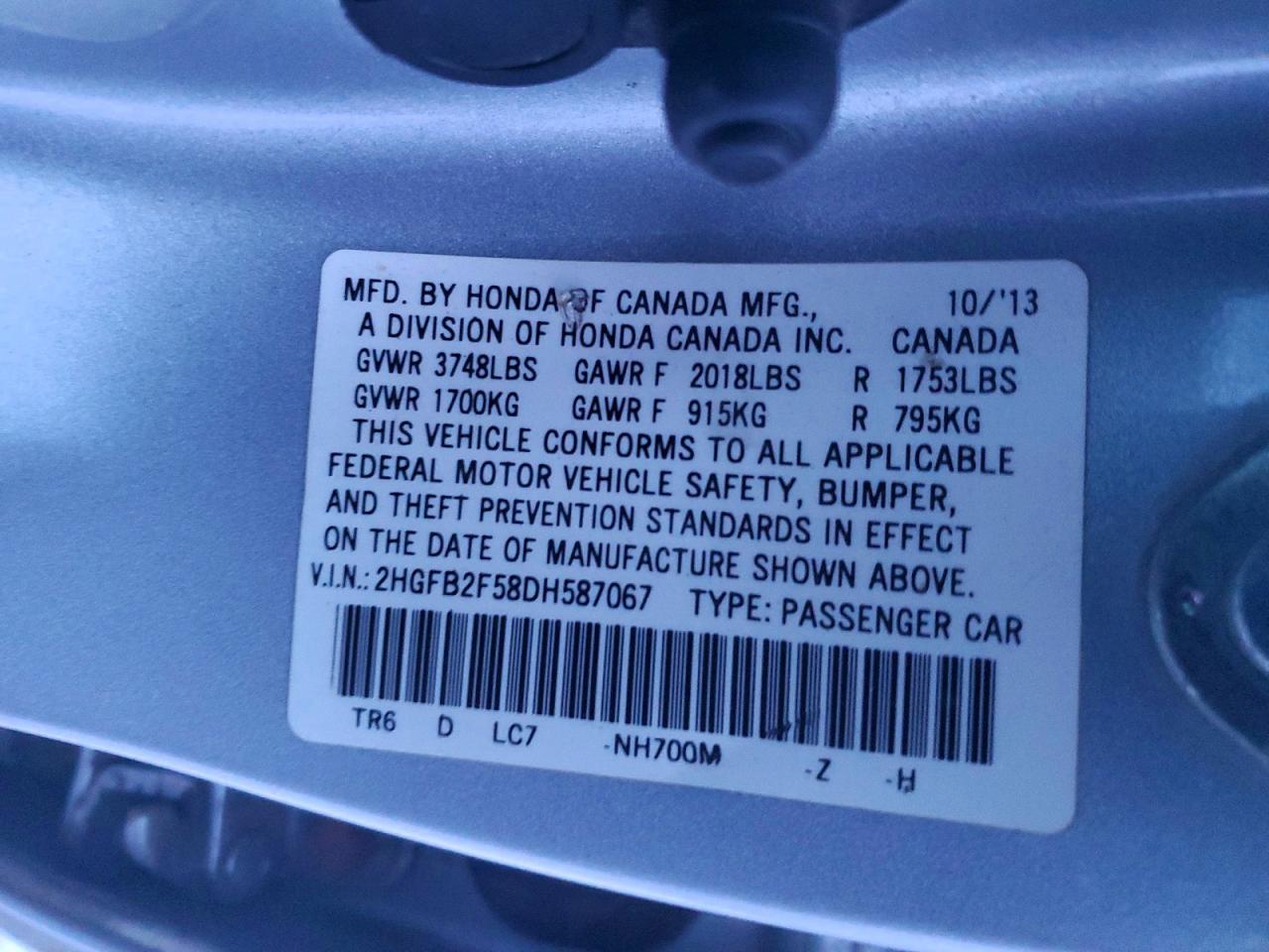2013 HONDA CIVIC