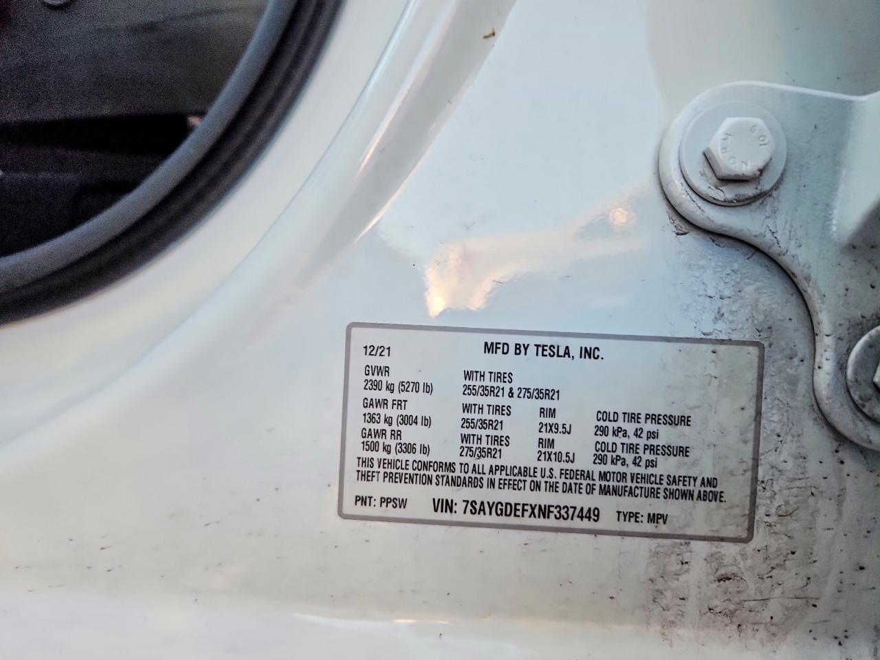 2022 TESLA MODEL Y