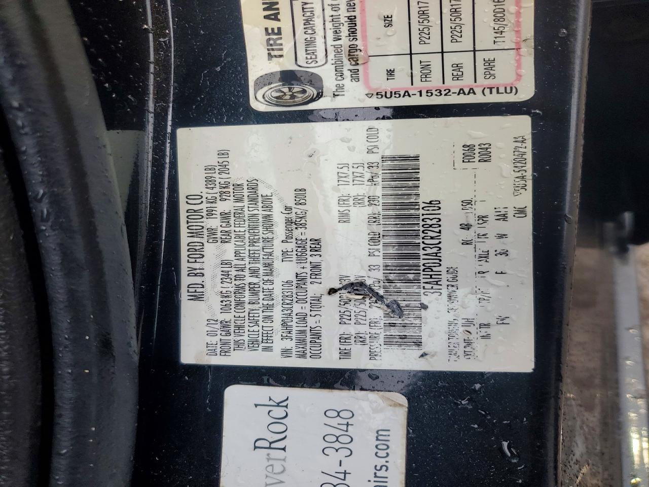 2012 FORD FUSION