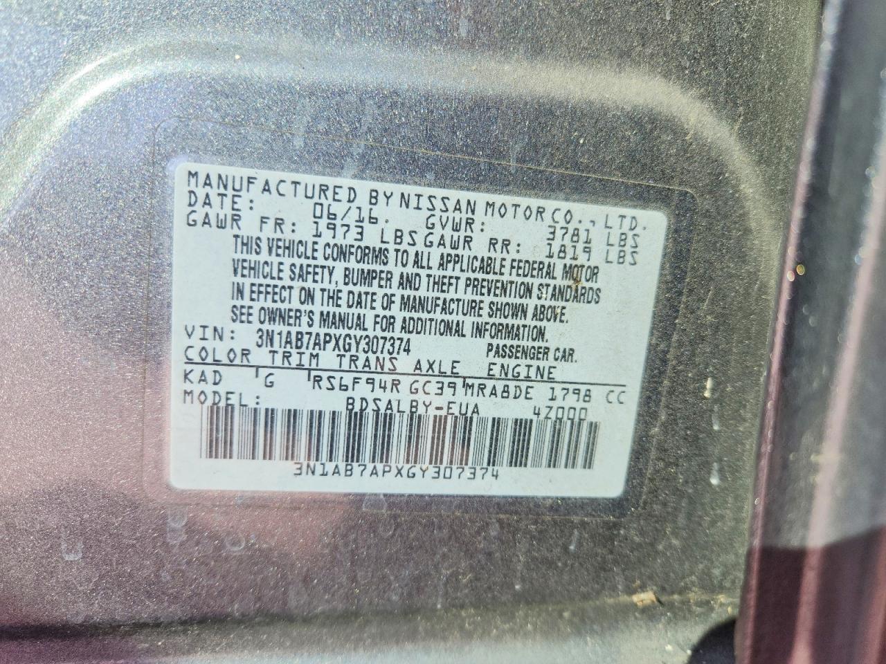 2016 NISSAN SENTRA