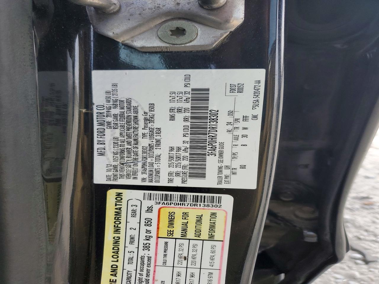 2013 FORD FUSION