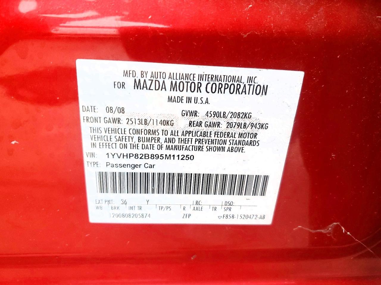 2009 MAZDA 6
