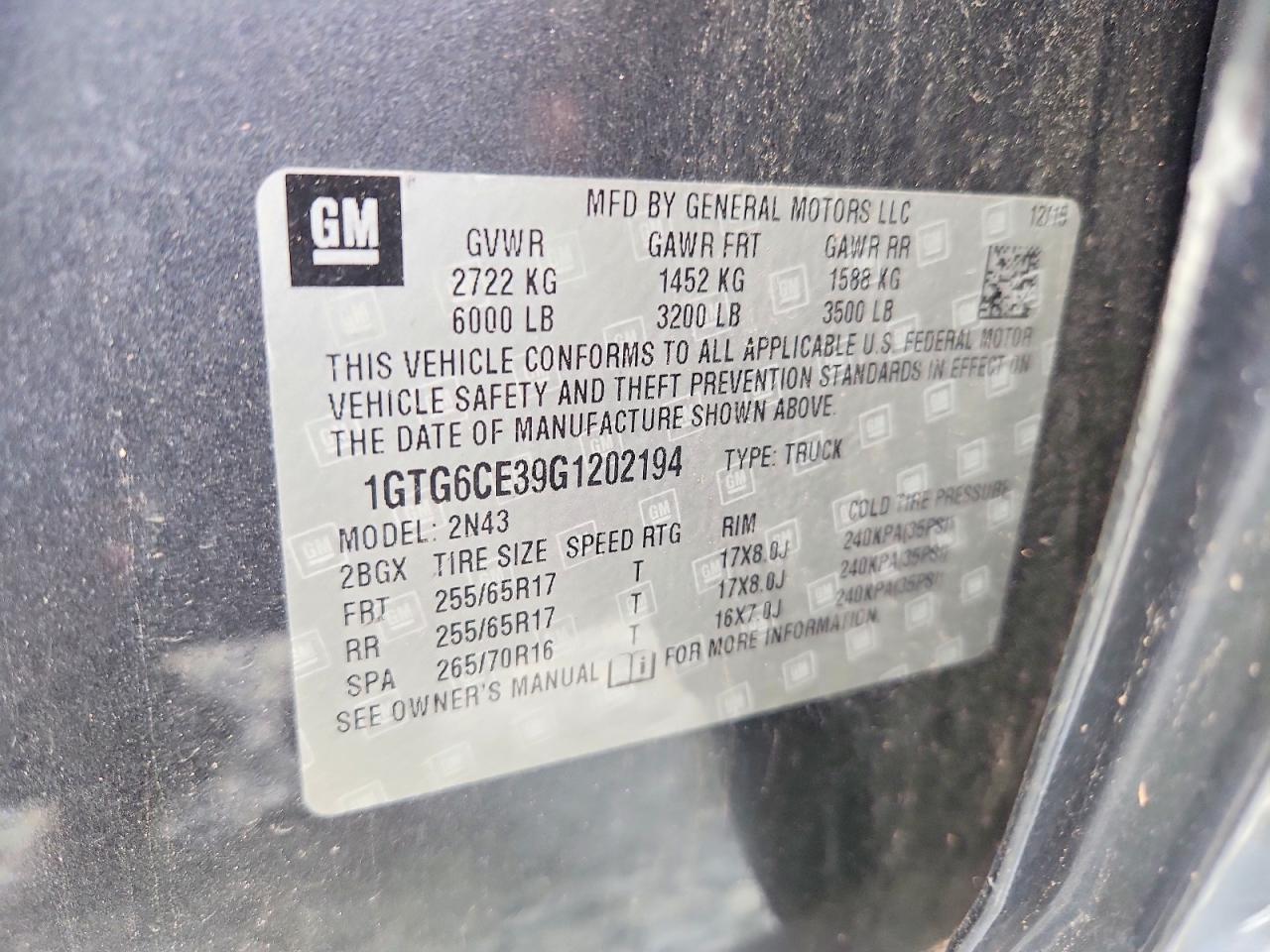 2016 GMC CANYON