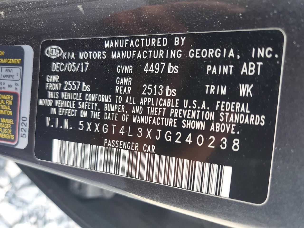 2018 KIA OPTIMA