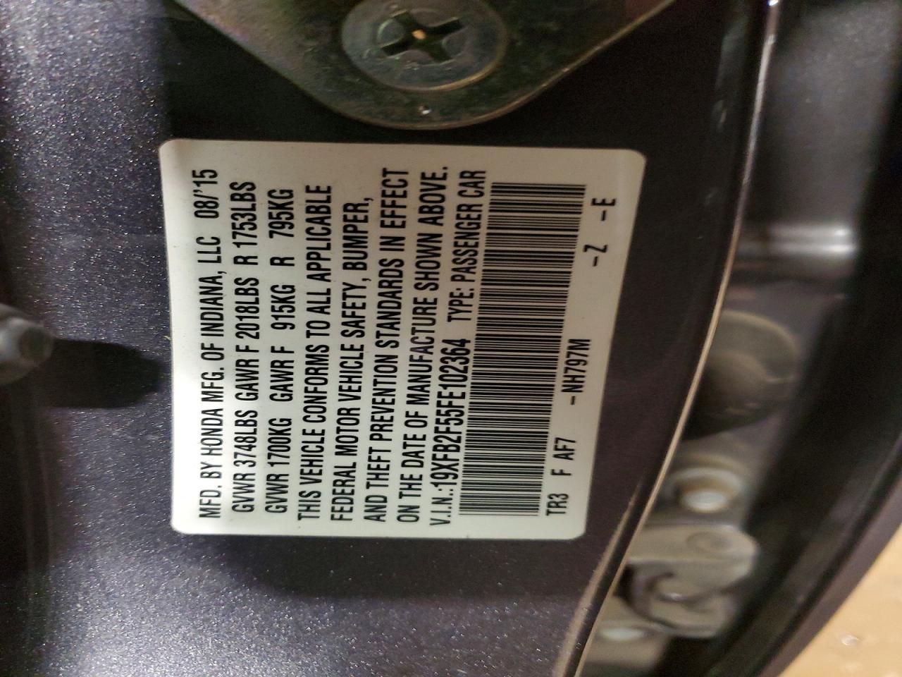 2015 HONDA CIVIC