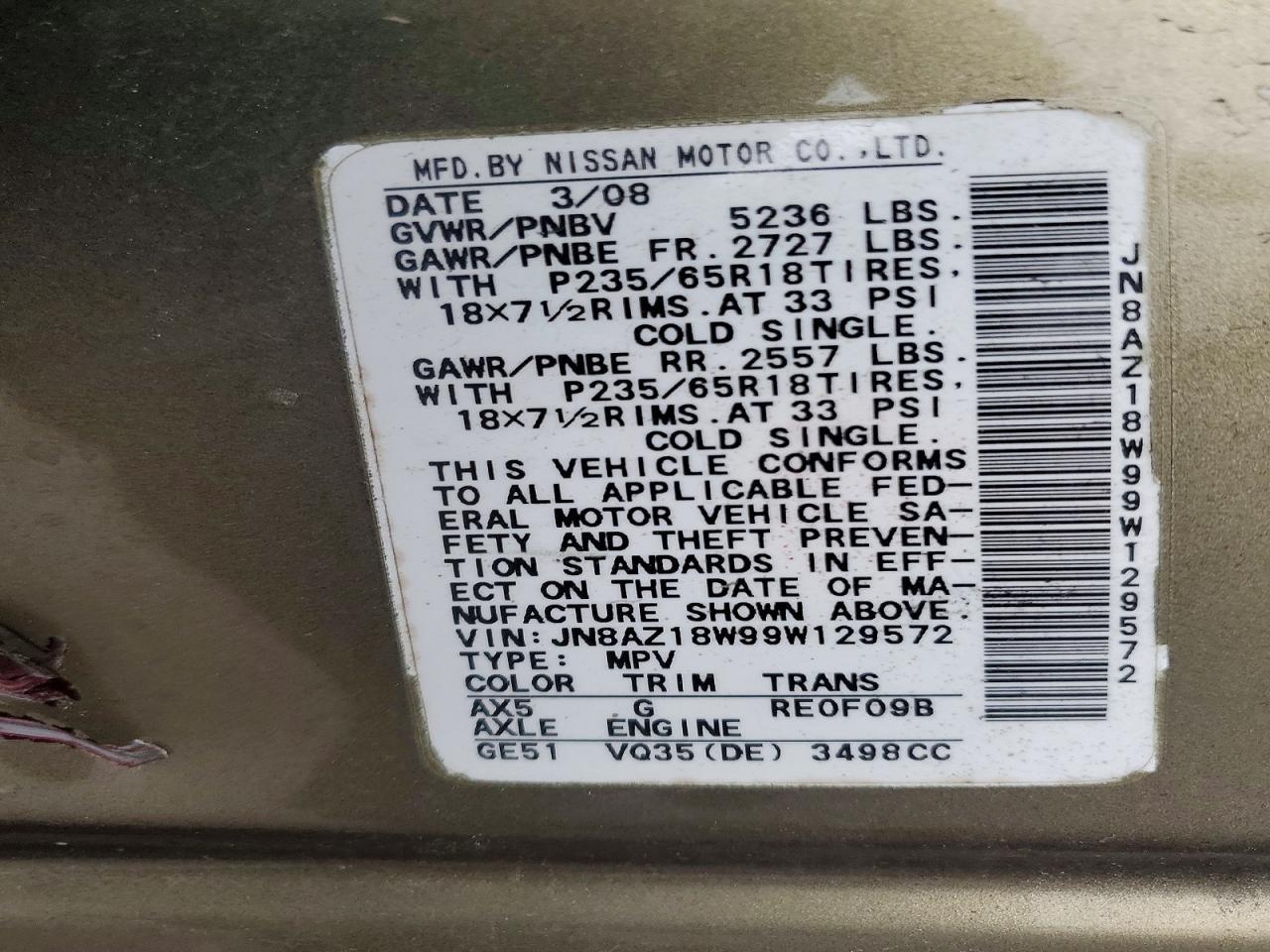 2009 NISSAN MURANO