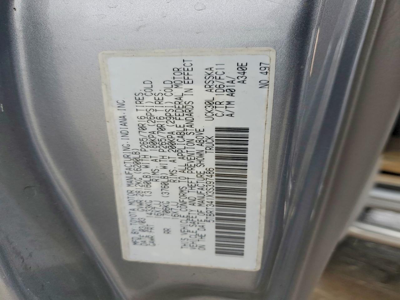 2003 TOYOTA TUNDRA