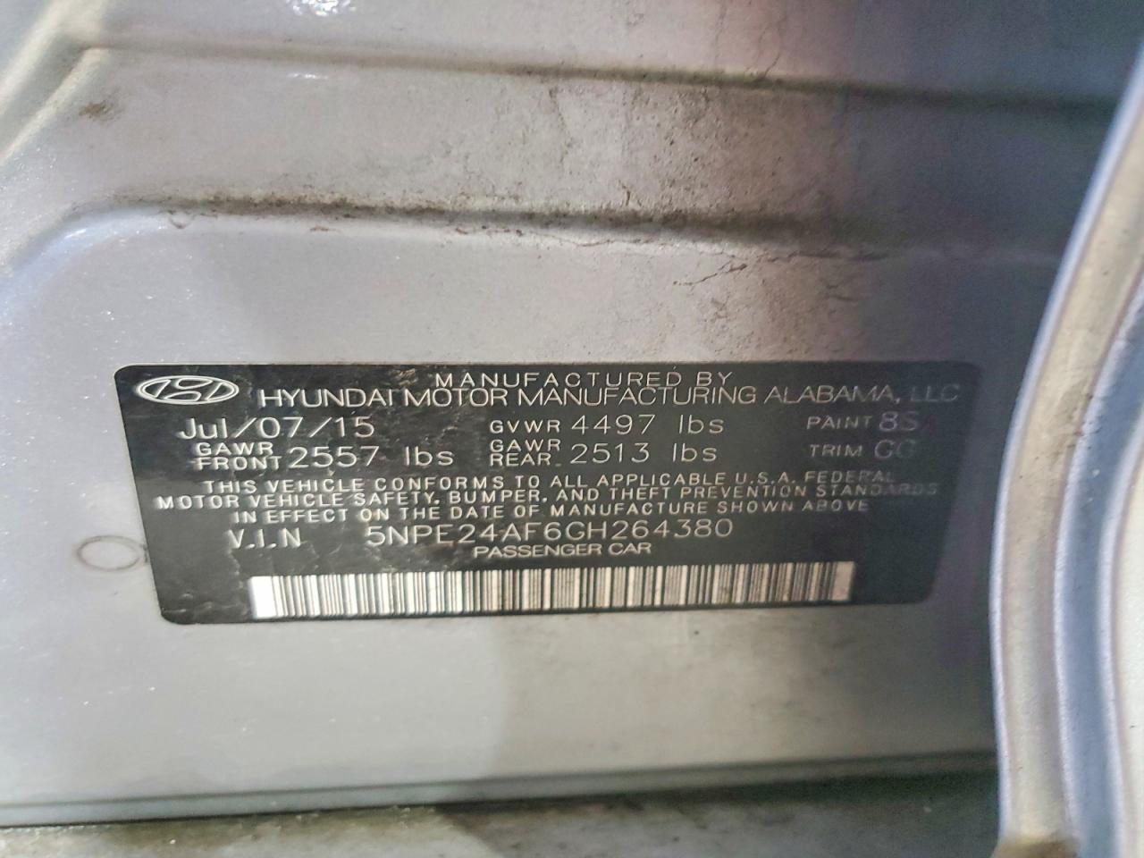 2016 HYUNDAI SONATA