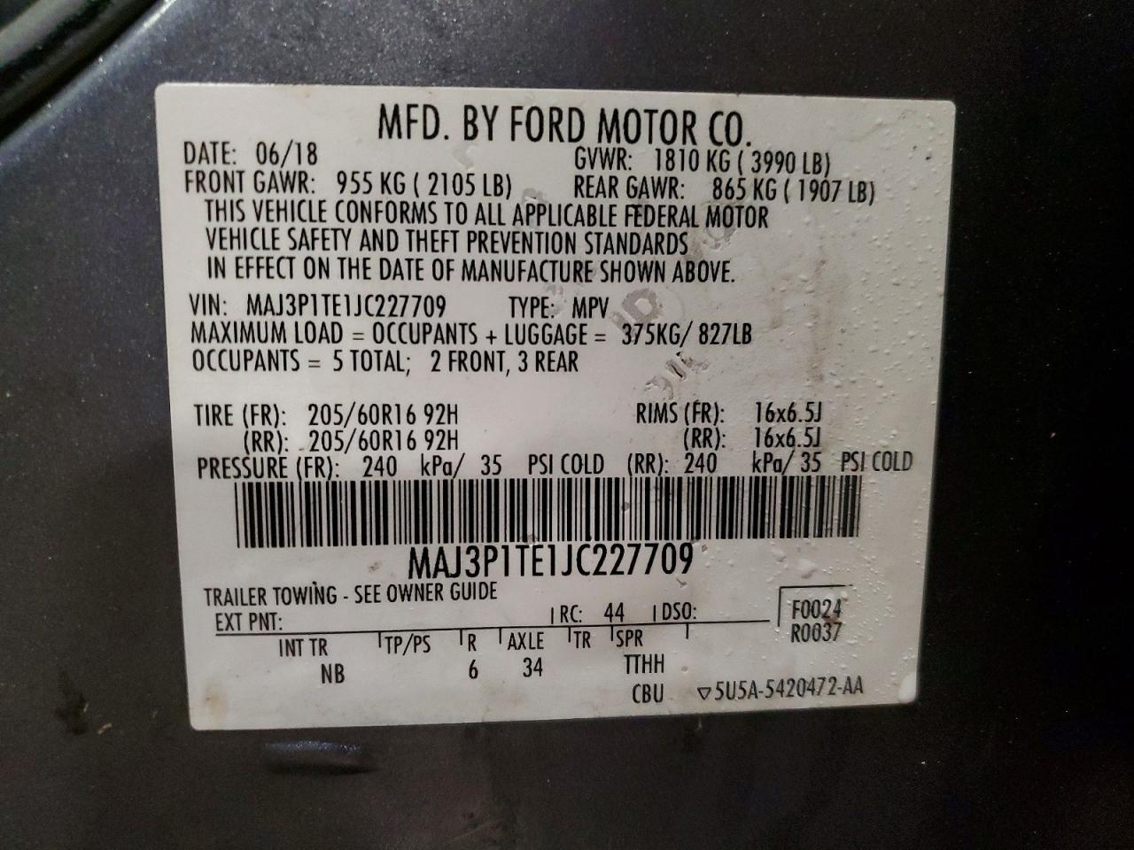 2018 FORD EcoSport