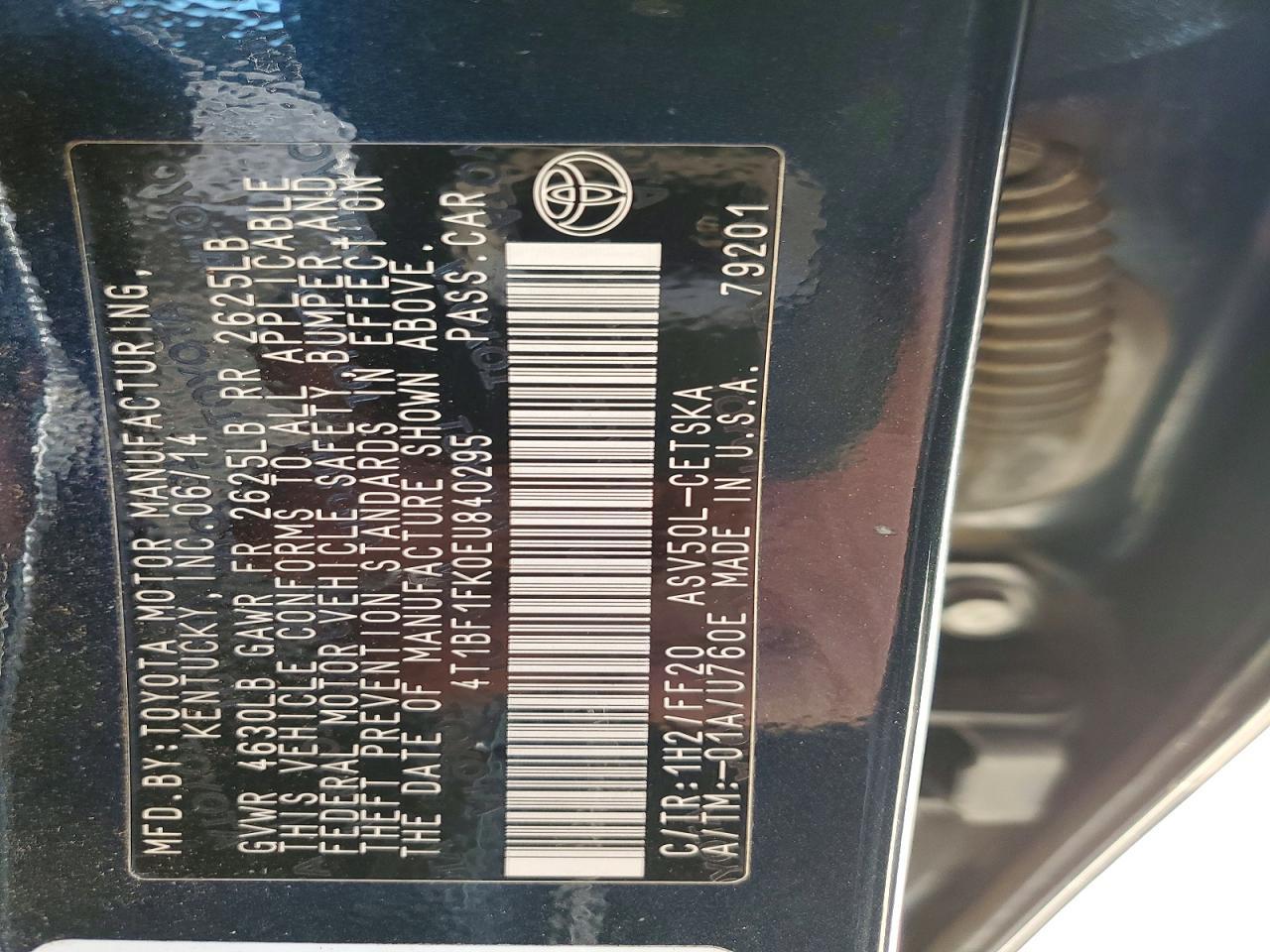 2014 TOYOTA CAMRY