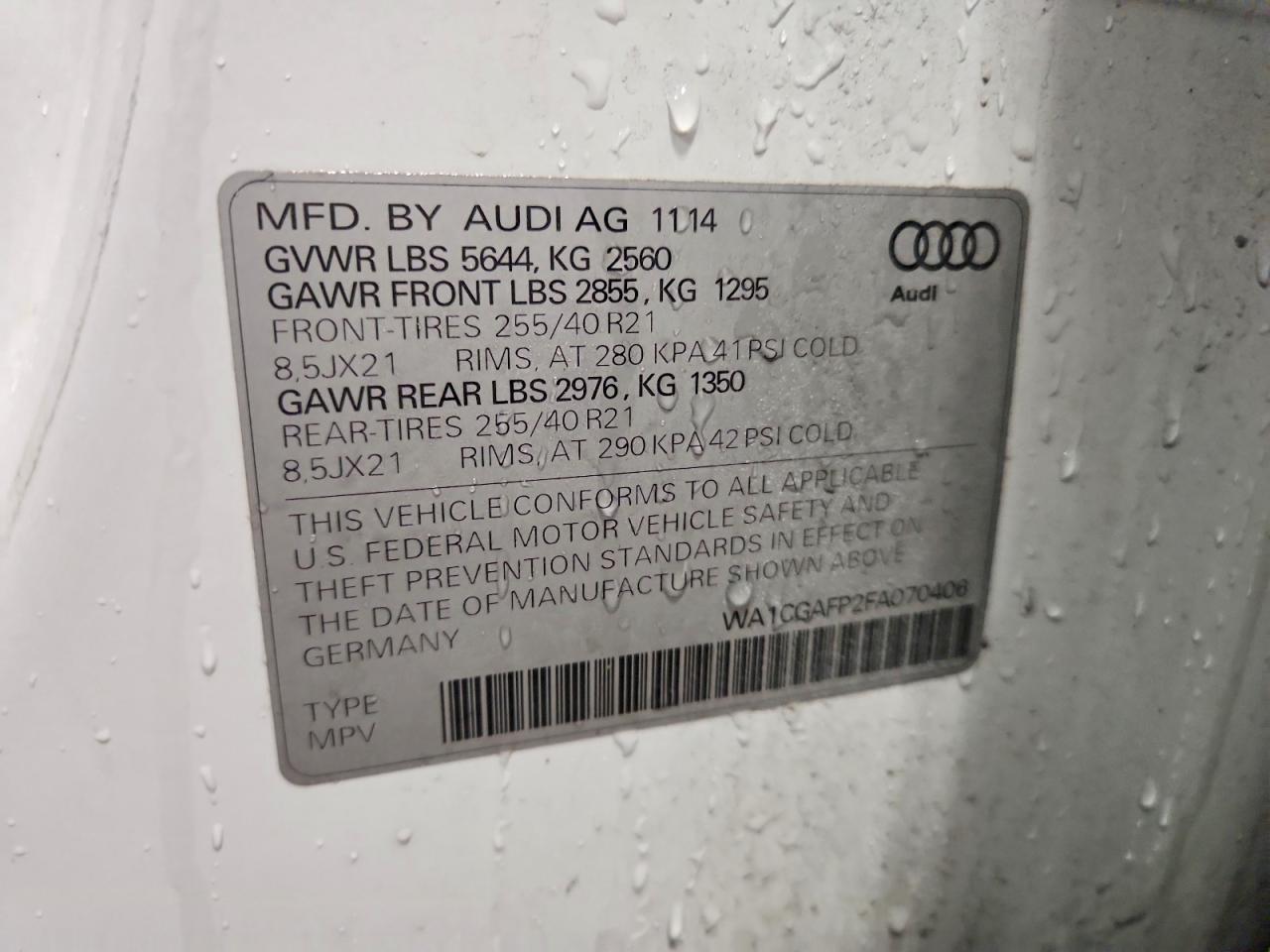 2015 AUDI SQ5