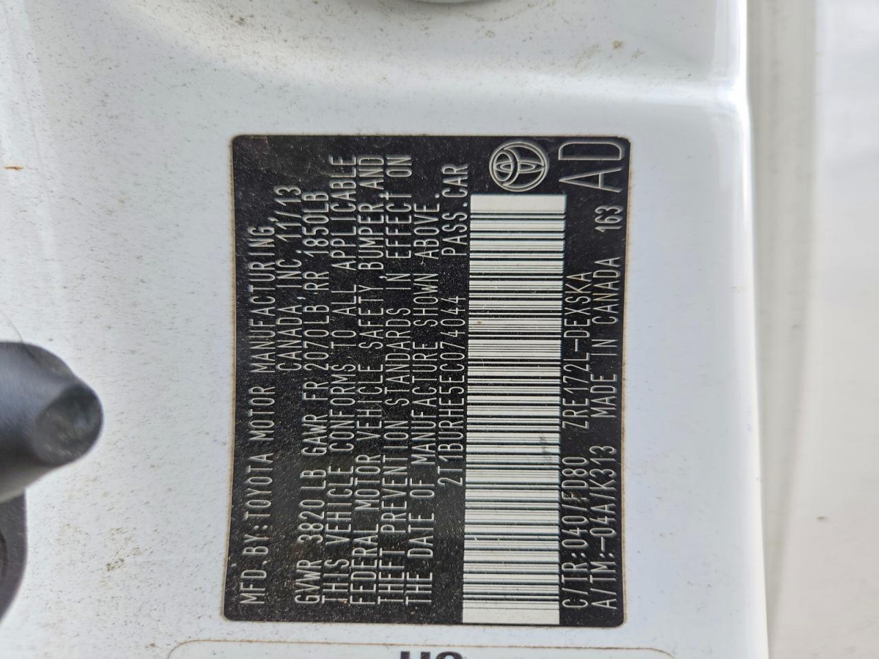 2014 TOYOTA COROLLA