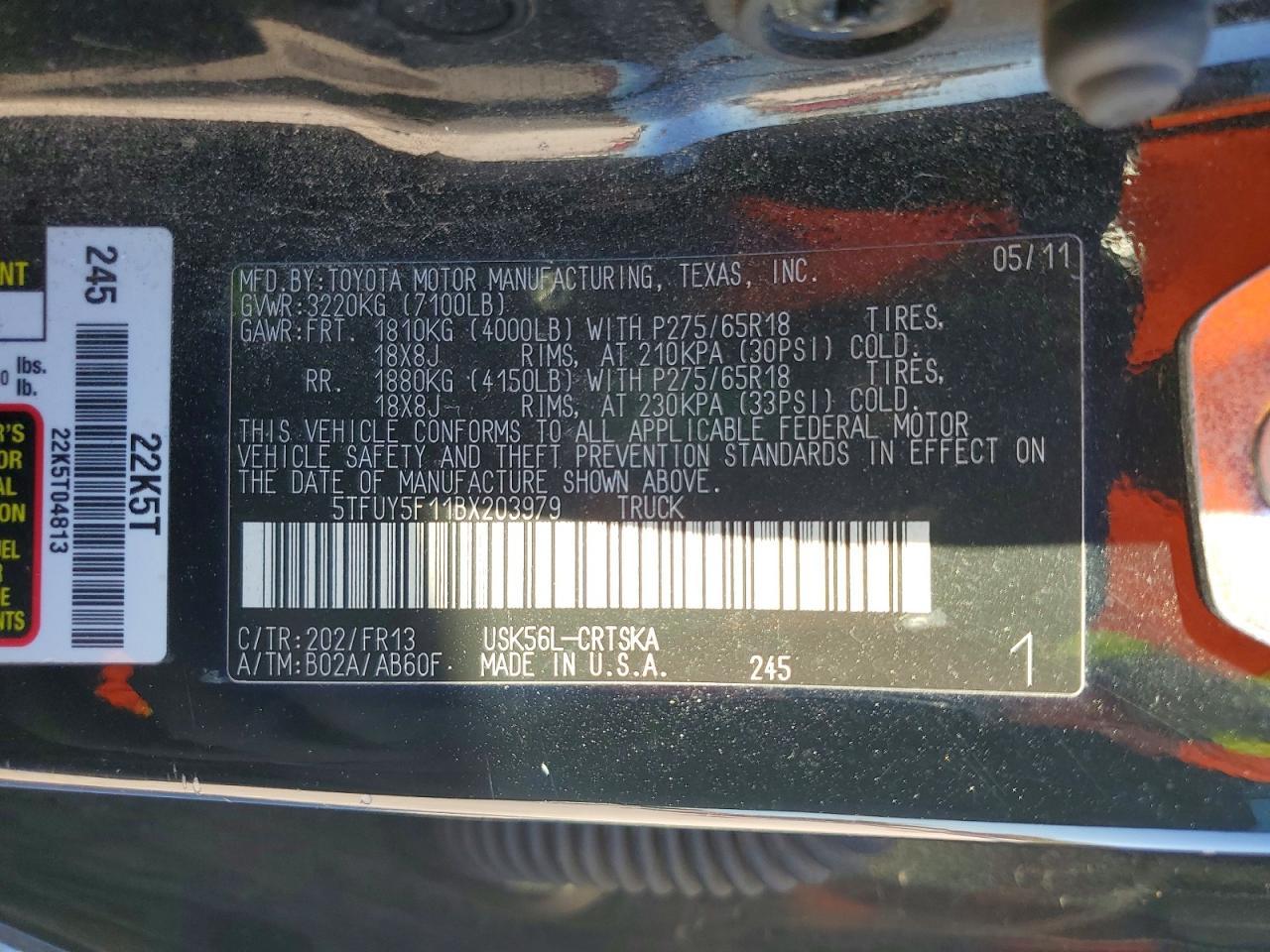 2011 TOYOTA TUNDRA