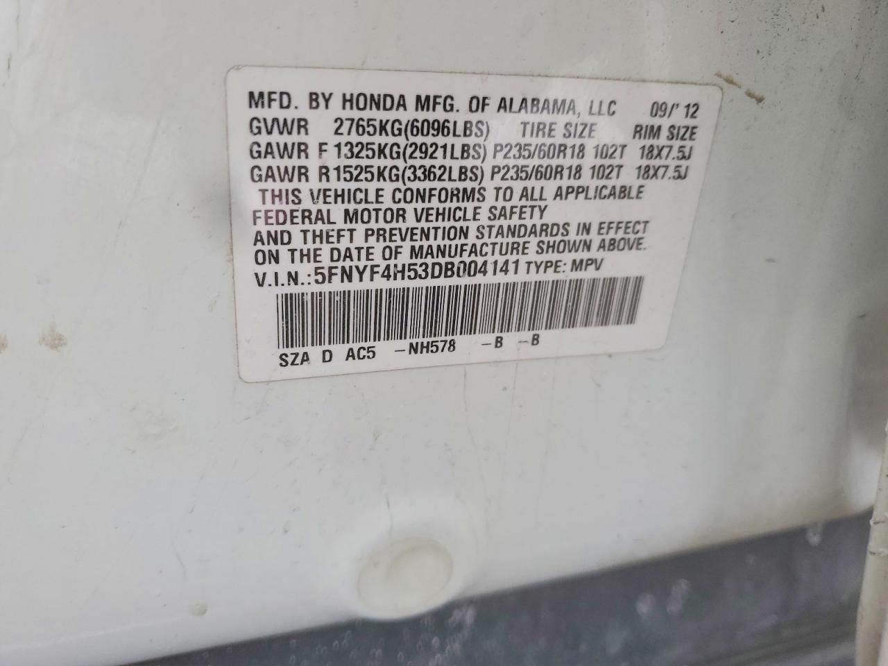 2013 HONDA PILOT