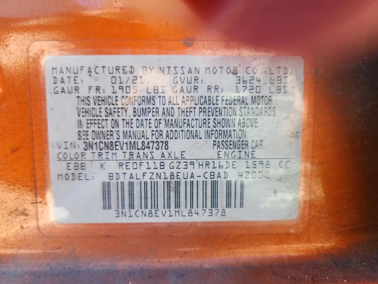 2021 NISSAN VERSA