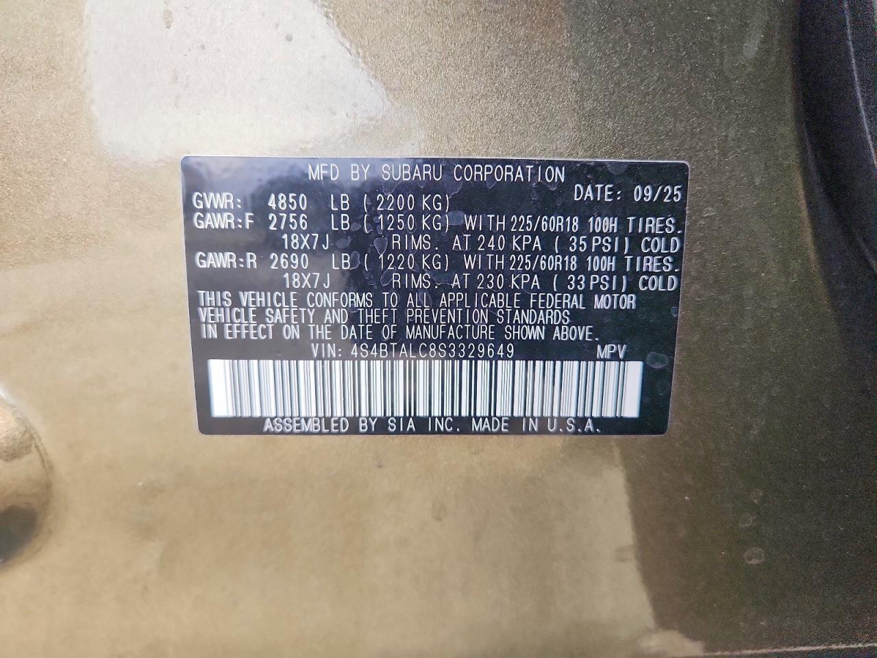 2025 SUBARU Outback