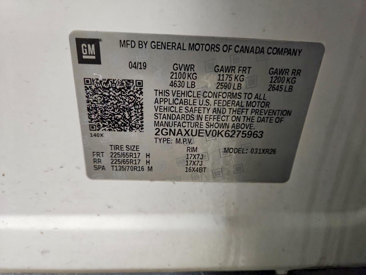 2019 CHEVROLET EQUINOX