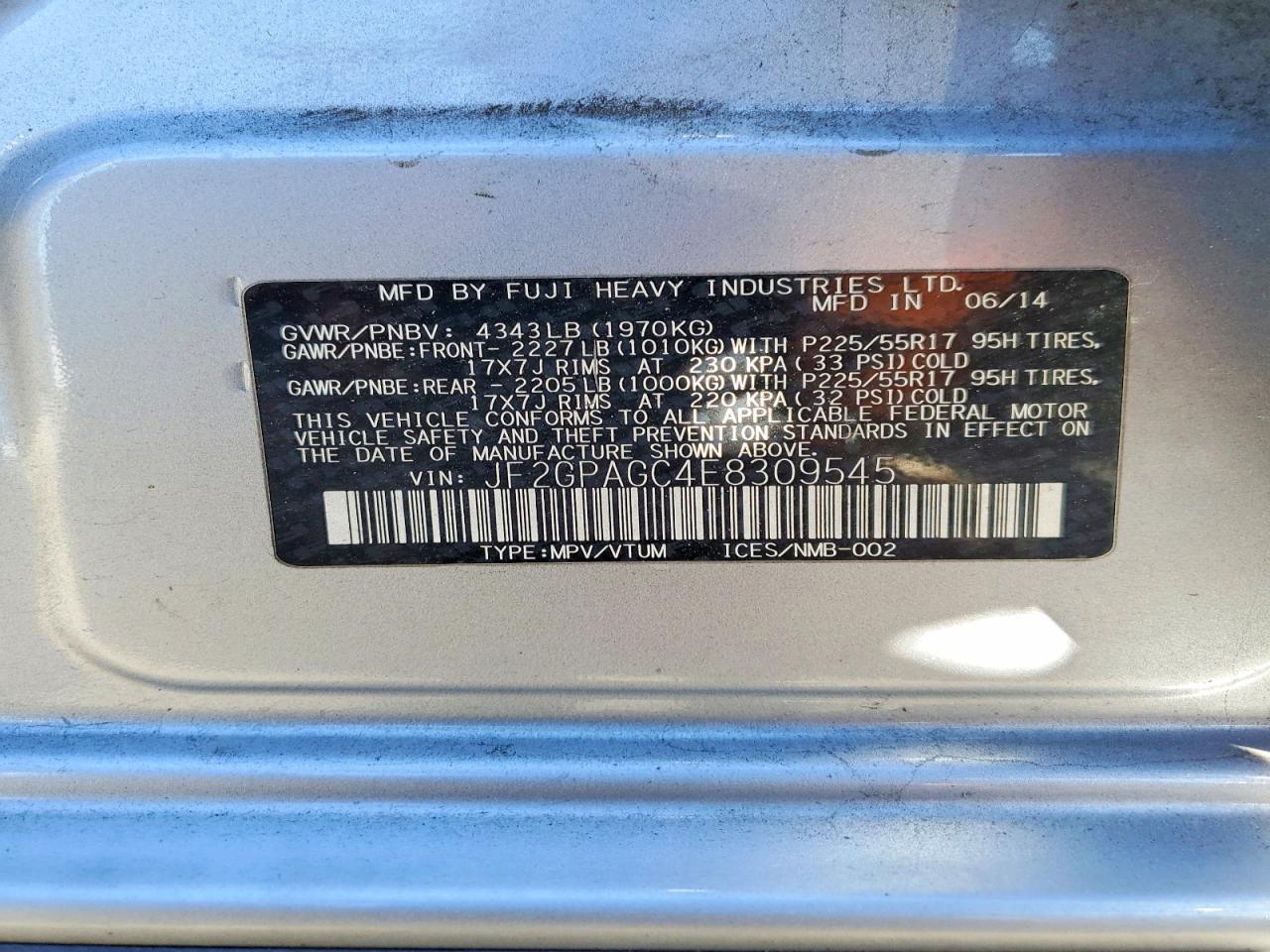 2014 SUBARU XV Crosstrek