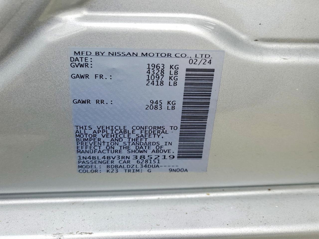 2024 NISSAN ALTIMA