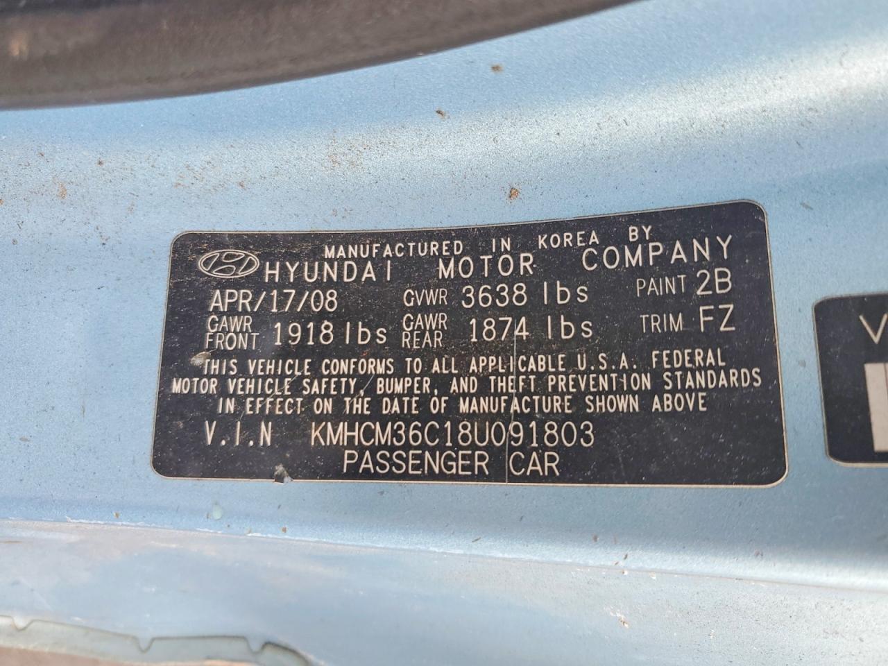 2008 HYUNDAI ACCENT