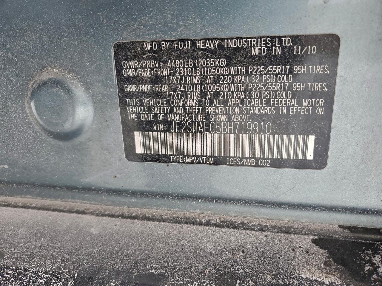 2011 SUBARU FORESTER