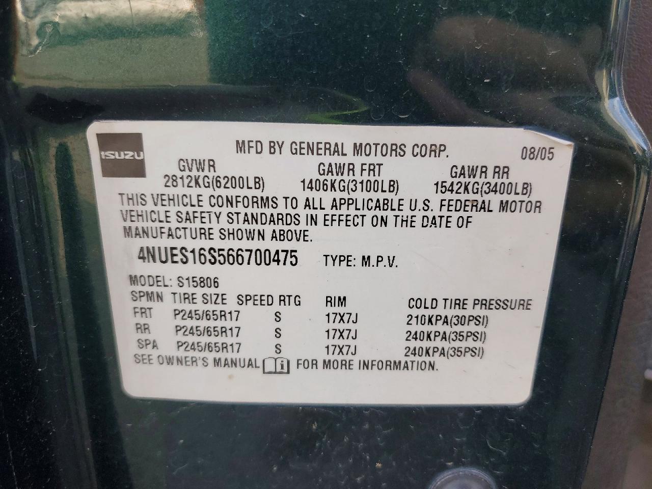 2006 ISUZU Ascender