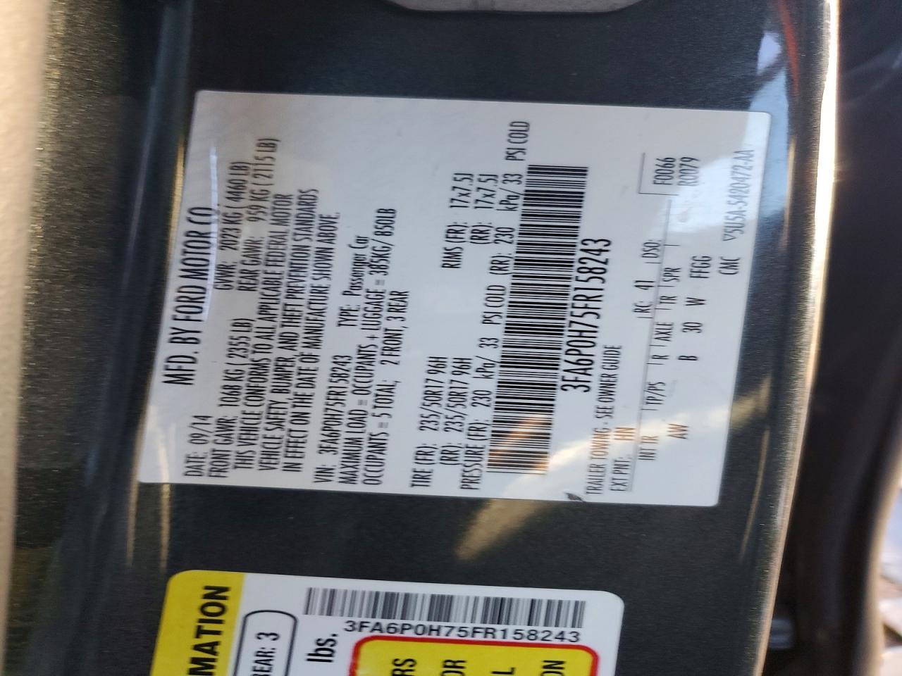 2015 FORD FUSION