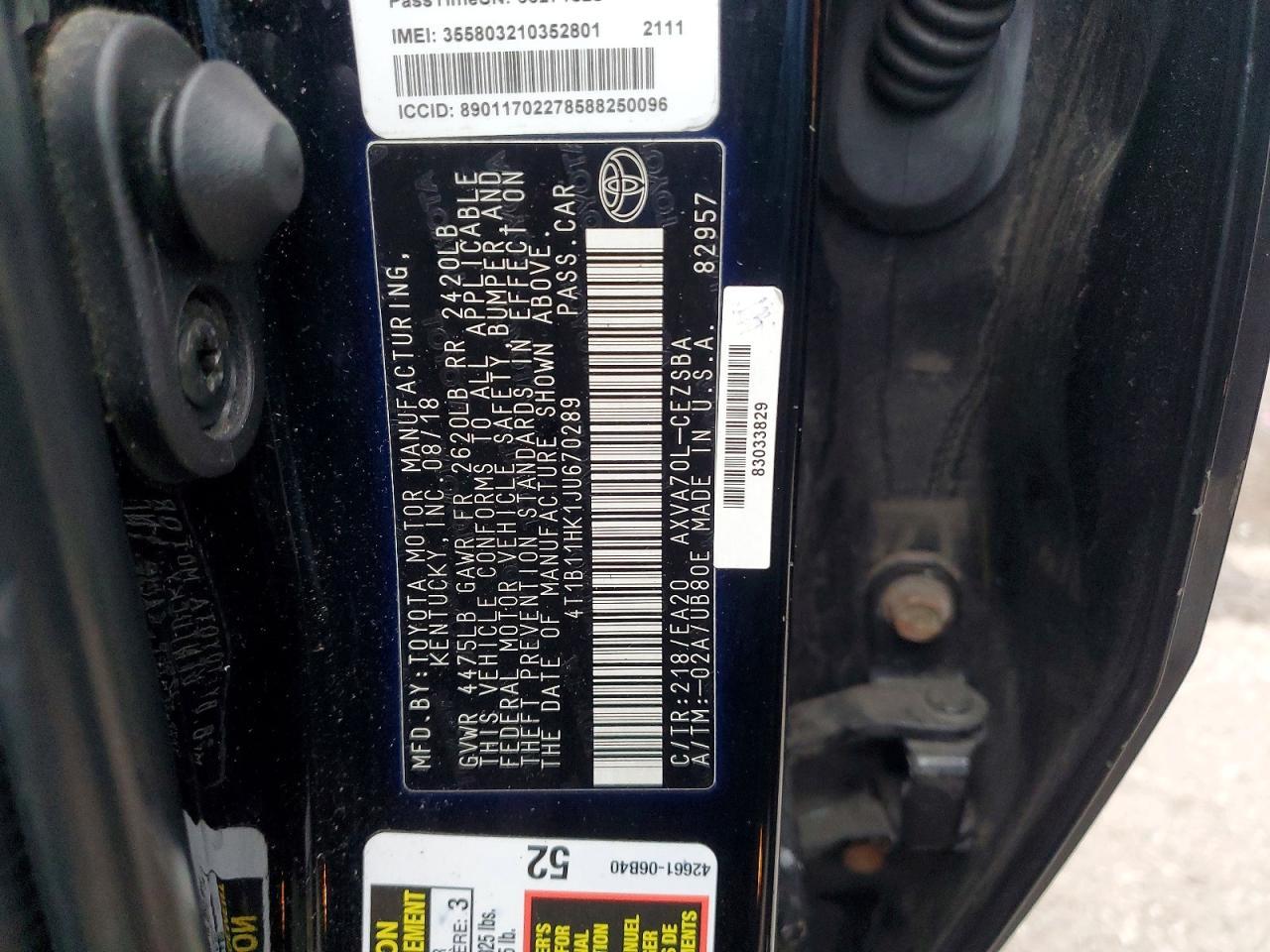 2018 TOYOTA CAMRY