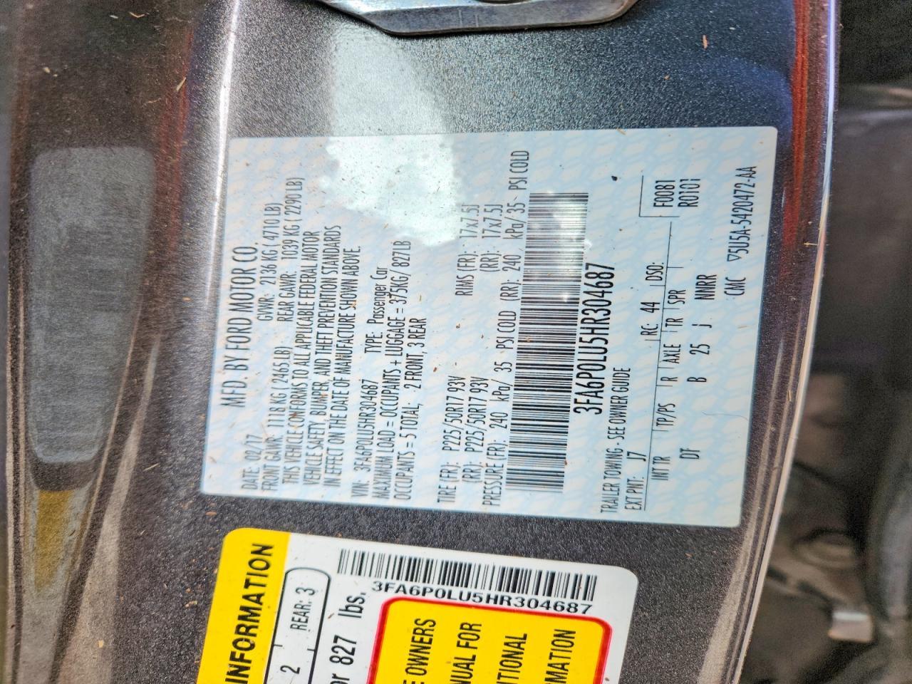 2017 FORD FUSION